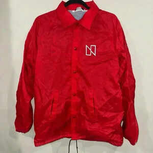 Original Vintage 1970’s NBC News Employee Red Nylon Jacket - Size S - Chalk Line